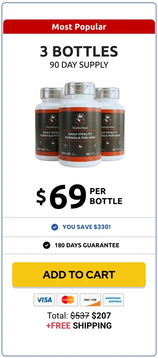 TurboMan 3 bottle package most popular 90 day supply with free shipping