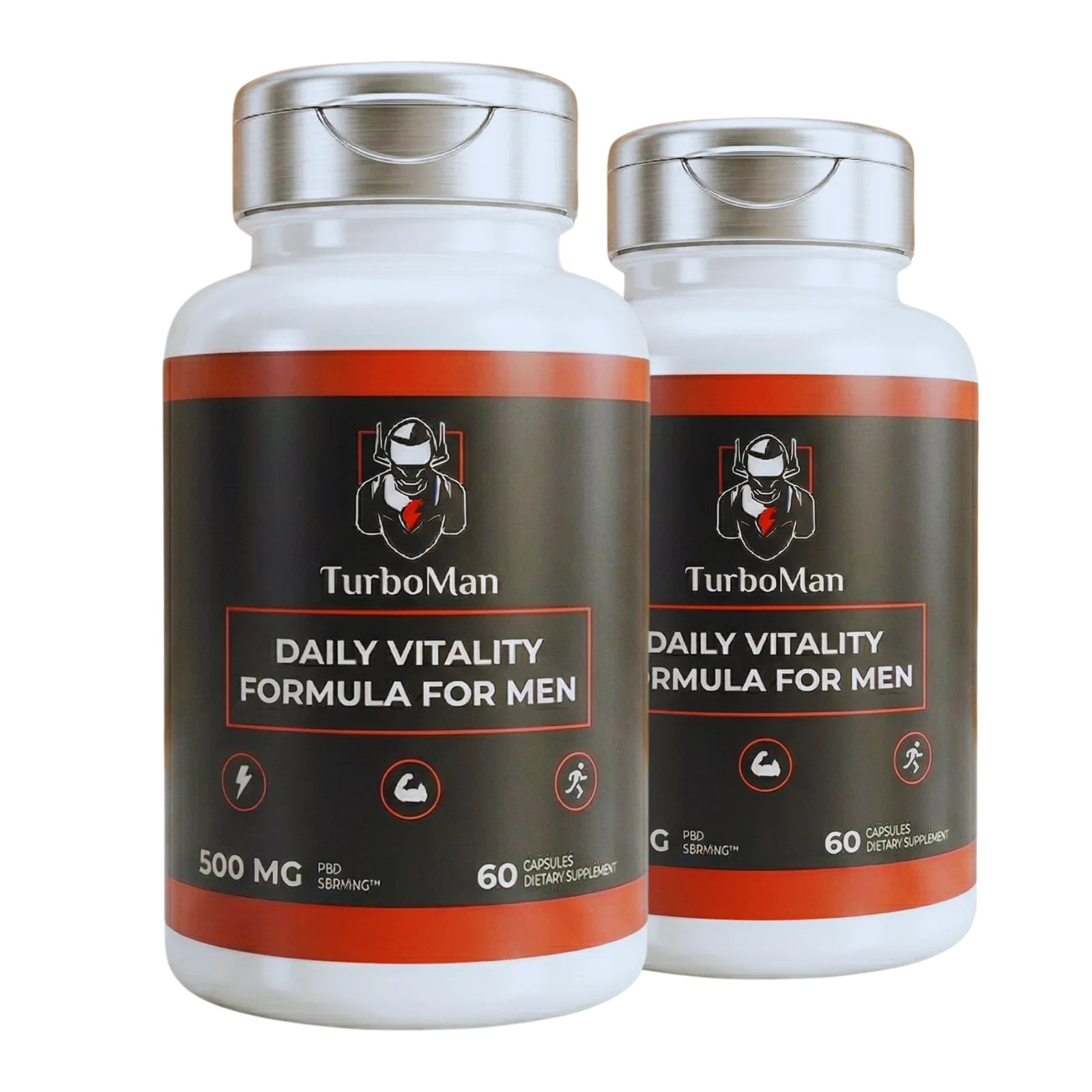 TurboMan Men's Daily Vitality Formula 500 MG two-bottle pack